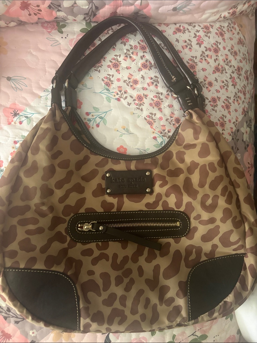 kate spade Tan and Brown Leopard-Print Shoulder Bag